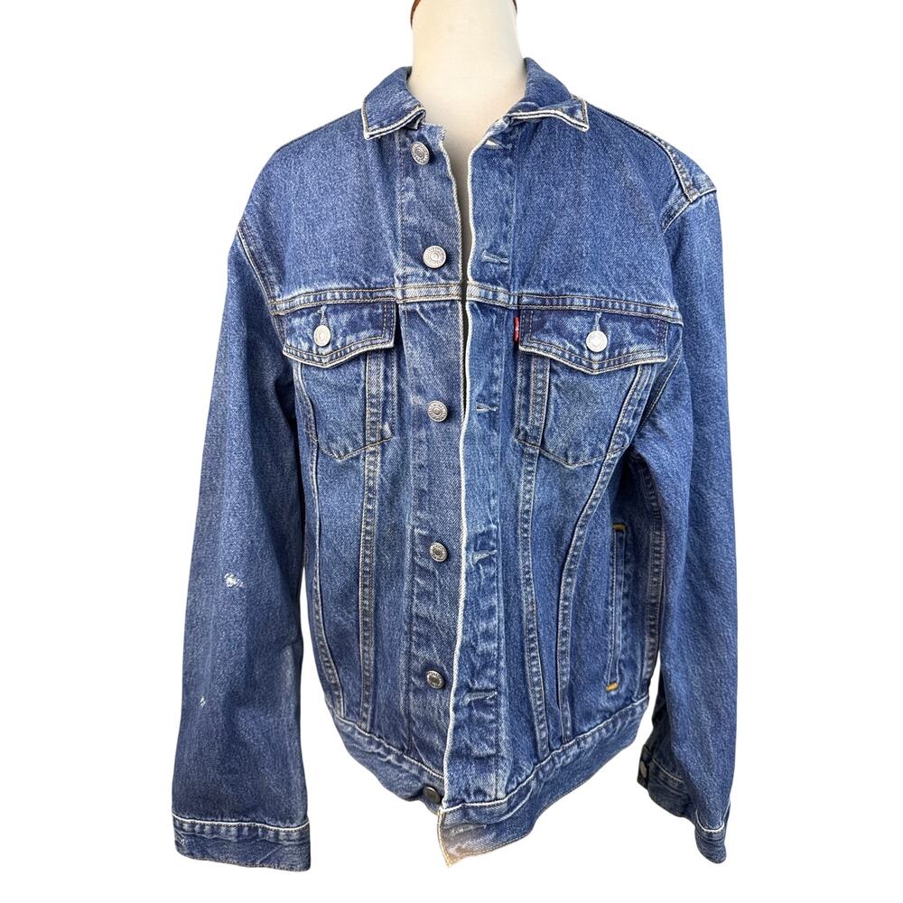 Levi's 57811 Men's XL Blue Denim Trucker Jean Jacket Distressed Vintage Style